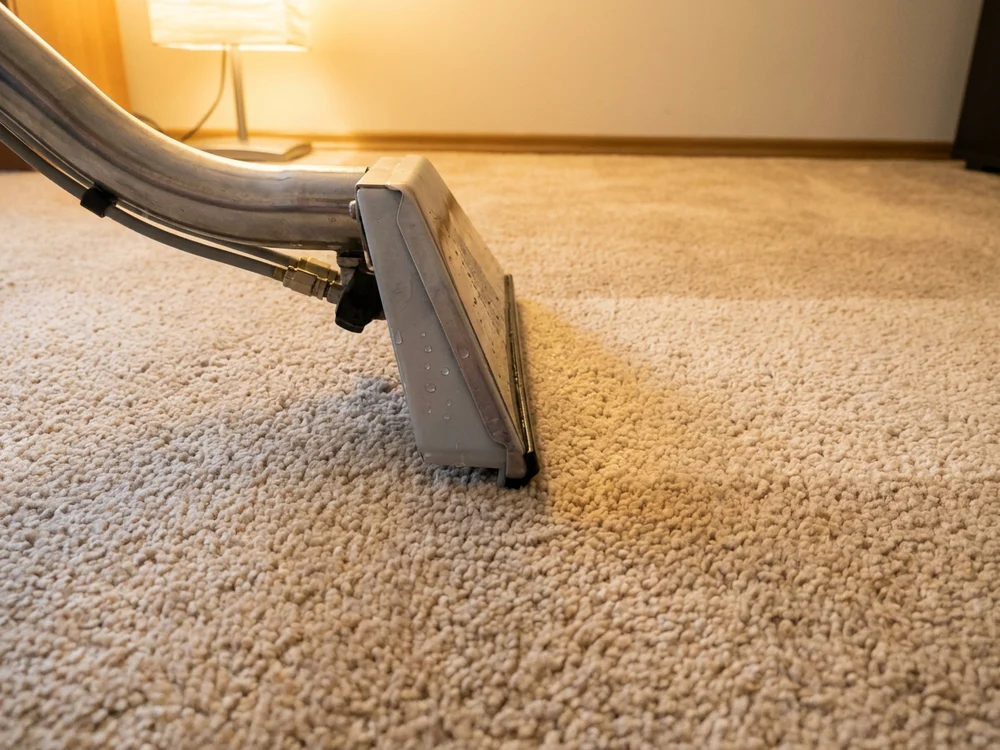 Close-up of a carpet being cleaned in a Repton home
