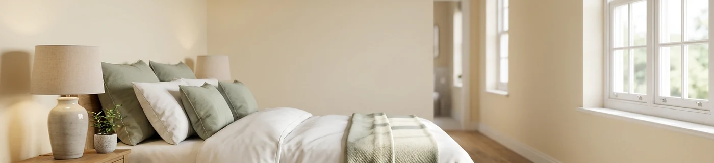Tidy, bright bedroom after a home clean in Repton