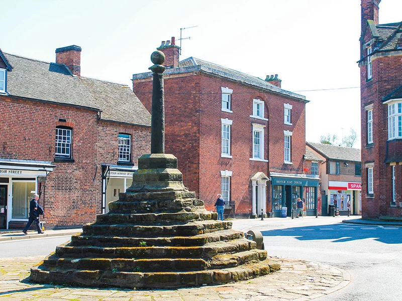 The historic market cross on High Street in the heart of Repton